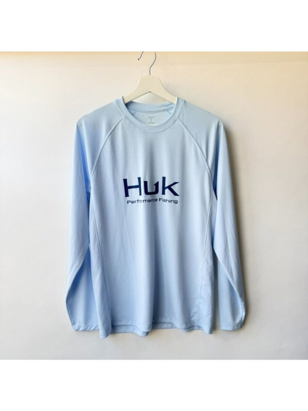 Huk Performance Fishing Long Sleeve Crew Neck Shirt Men's Size S Blue